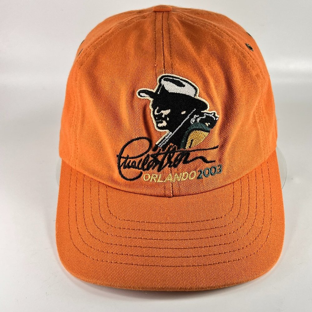 Tribute to Charlton Heston Strap Back Hat Cap Orange NRA Orlando Baseball Mens